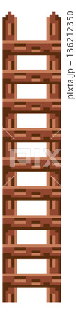 Ladder in game pixel style. Adventure arcade element 136212350