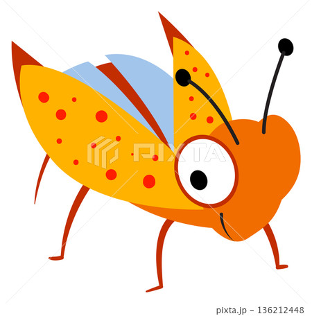 Flying beetle color character. Summer funny mascot 136212448