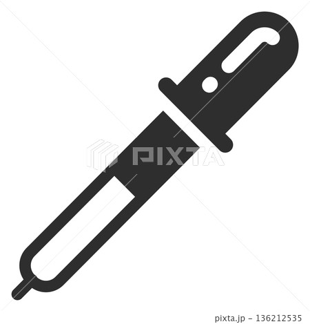 Pipette black icon. Eyedropper symbol. Medical glyph Pipette black icon. Eyedropper symbol. Medical glyph 136212535