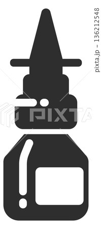 Nasal spray black icon. Nose medication symbol Nasal spray black icon. Nose medication symbol 136212548