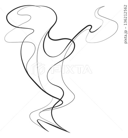 Smell lines. Fume hand drawn icon. Perfume aroma 136212562