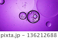 Vibrant abstract lilac purple oil and water bubbles background for cosmetic photography banner 136212688