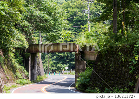 【小河内線】国道に架かる廃線跡の橋梁 【小河内線】国道に架かる廃線跡の橋梁 136213727