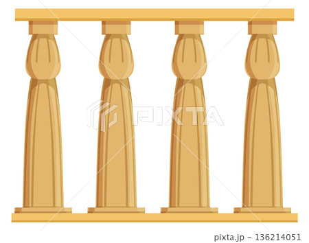 Four pillars are shown in a row 136214051