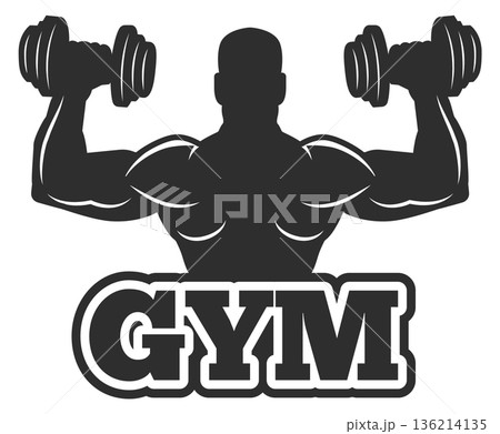 A man is lifting weights in a gym A man is lifting weights in a gym 136214135