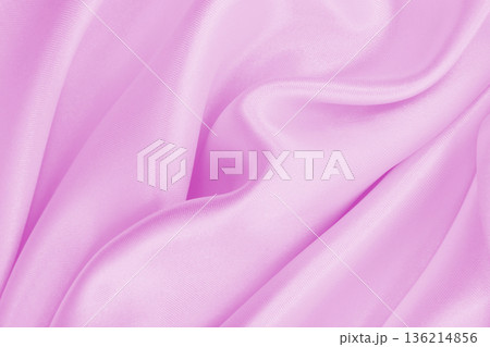 Smooth elegant pink silk or satin texture as wedding background. Luxurious background design 136214856