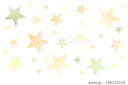 ポップで可愛い黄色のパステルカラーの星の背景素材 ポップで可愛い黄色のパステルカラーの星の背景素材 136215329