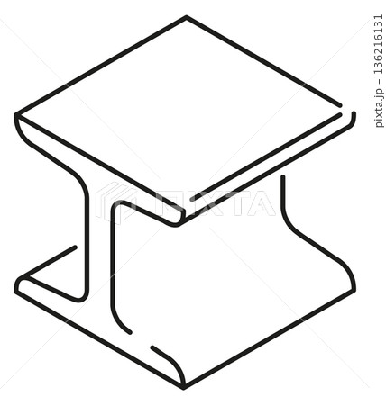 Metal cast girder construction black line icon 136216131