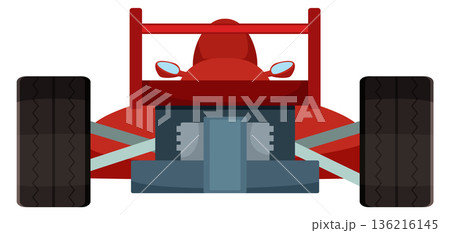 Sport race car back view. Speed auto 136216145