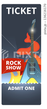 Music concert admit design. Rock show ticket Music concert admit design. Rock show ticket 136216170