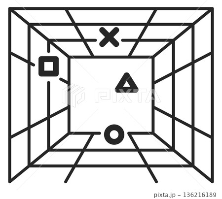Virtual reality line icon. Digital space symbol 136216189