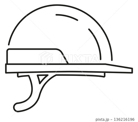Safety helmet line icon. Industrial head protection 136216196