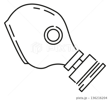 Gas mask line icon. Safety equipment. Respirator symbol 136216204