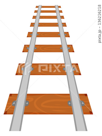 Rail track. Straight path. Railroad transportation way Rail track. Straight path. Railroad transportation way 136216218