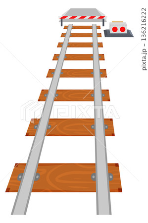 Railway end color icon. Rail road stop sign Railway end color icon. Rail road stop sign 136216222
