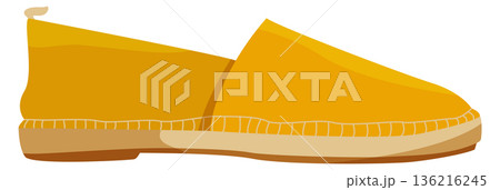 Espadrille shoe. Cartoon footwear icon. Comfortable fashion 136216245