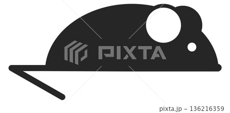Mouse black icon. Science lab animal symbolのイラスト素材 [136216359] - PIXTA