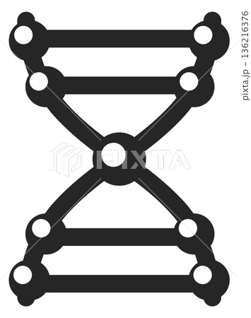 Helix biology sign. Dna chain black icon 136216376