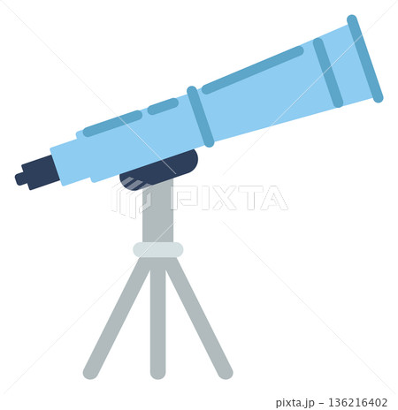 Telescope color icon. Astronomy tool. Space exploration 136216402