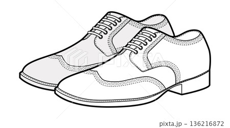 Wingtip brogue oxford mens sketch pair. Perforated leather footwear with classic wingtip detail smart dress style. 136216872