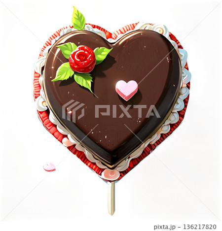 ホワイトデー、ハート、イラスト、愛、LOVE、クッキー、マカロン、プレゼント、リボン、ケーキ、デコレ 136217820