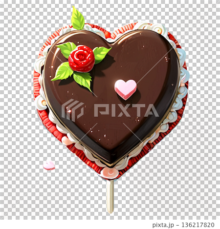 ホワイトデー、ハート、イラスト、愛、LOVE、クッキー、マカロン、プレゼント、リボン、ケーキ、デコレ 136217820