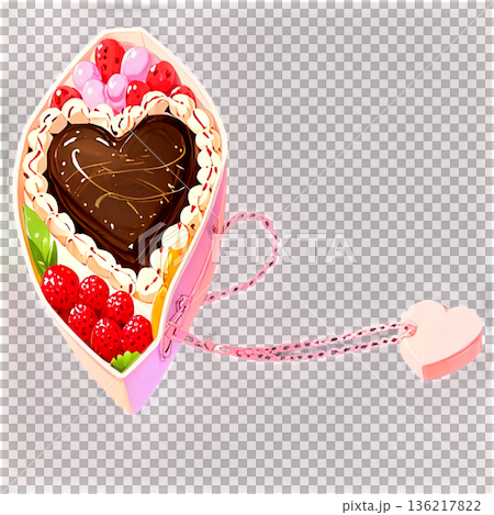 ホワイトデー、ハート、イラスト、愛、LOVE、クッキー、マカロン、プレゼント、リボン、ケーキ、デコレ 136217822