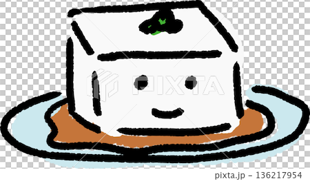 可愛いくて優しいタッチの冷奴のイラスト 可愛いくて優しいタッチの冷奴のイラスト 136217954