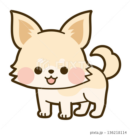 かわいいチワワのイラスト かわいいチワワのイラスト 136218114