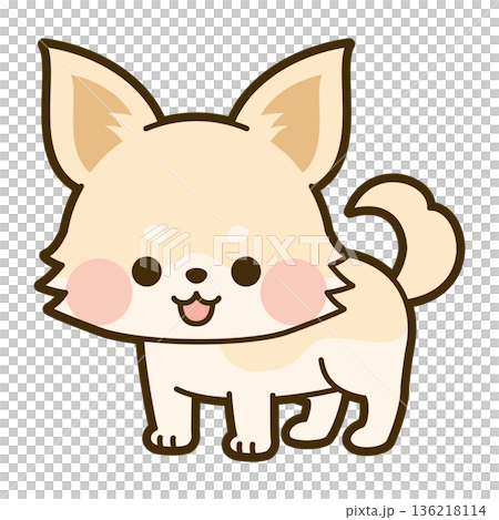 かわいいチワワのイラスト かわいいチワワのイラスト 136218114
