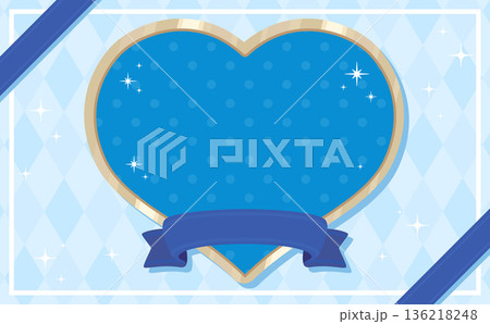 ホワイトデーフレーム_リボンとハート_白_文字なし_横 ホワイトデーフレーム_リボンとハート_白_文字なし_横 136218248