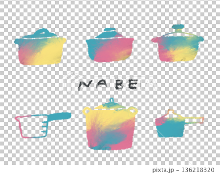 一幅色彩鮮豔的手繪陶罐插圖，可用作設計中的圖標或符號。 136218320