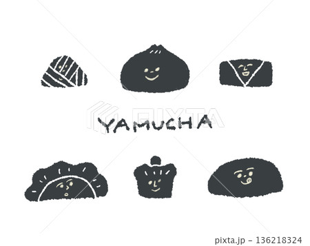 アイコンやシンボルマークとして、デザイン時に使いやすい表情豊かな手描きイラスト・飲茶 136218324