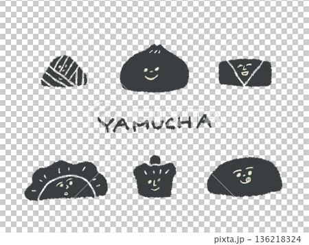 アイコンやシンボルマークとして、デザイン時に使いやすい表情豊かな手描きイラスト・飲茶 136218324