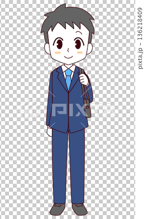 男孩身穿西裝制服的插圖 136218409