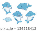 色々な表情の可愛いイルカセット 136218412