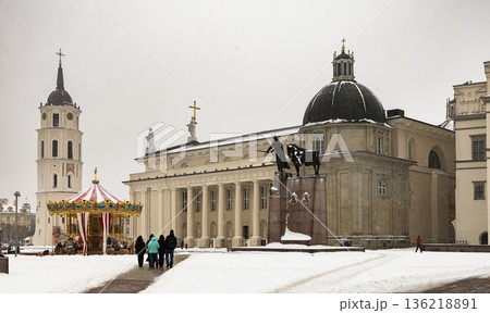 Winter view of the Cathedral in Vilnius Winter view of the Cathedral in Vilnius 136218891