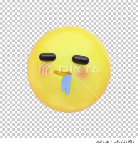 3D表情符號/情緒圖示 - 流口水的臉 3D表情符號/情緒圖示 - 流口水的臉 136218985