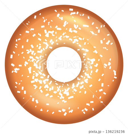 Sugar donut top view. Sweet fresh pastry 136219236