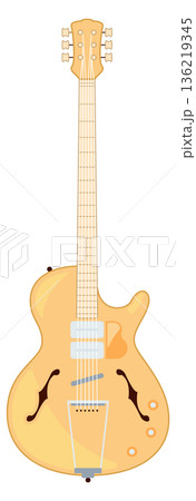 Wooden guitar in retro style. Classic vintage equipment Wooden guitar in retro style. Classic vintage equipment 136219345