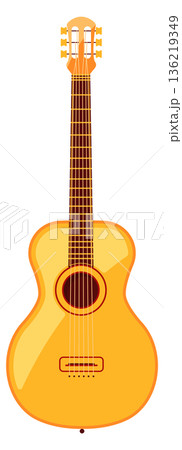 Acoustic guitar. Classic string music instrument icon 136219349