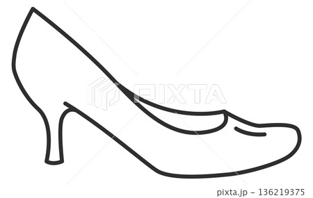 Elegant shoe. Classic heel footwear line icon 136219375