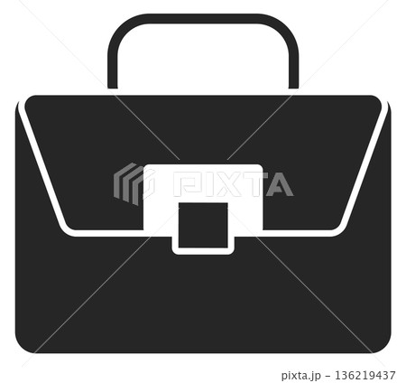 Briefcase black icon. Office work bag symbol 136219437