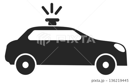 Police car black icon. Patrol officer transport Police car black icon. Patrol officer transport 136219445