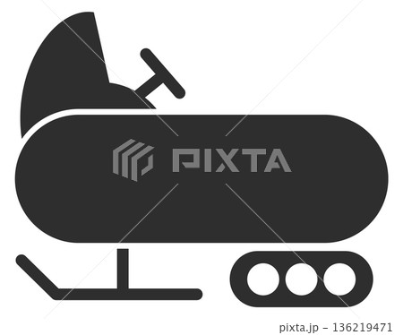 Snowmobile black icon. Snow transport. Motor sled Snowmobile black icon. Snow transport. Motor sled 136219471