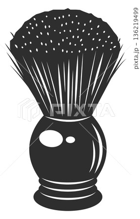 Shaving brush icon. Black barbershop tool logo 136219499