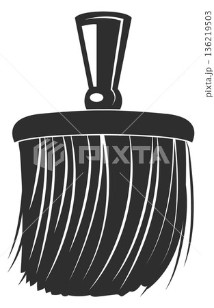 Hair sweep brush black icon. Barber tool 136219503