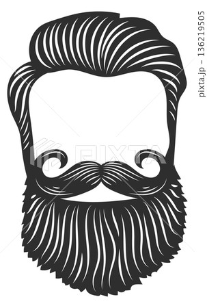 Male haircut. Barbershop logo. Hair style emblem Male haircut. Barbershop logo. Hair style emblem 136219505