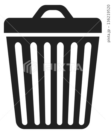 Trash bin black icon. Delete symbol. Recycle sign 136219520