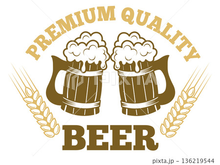 Beer badge. Premium quality brewery product icon 136219544